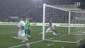 Carrillo tuvo el primer gol del Elche ante el Real Madrid. Captura/DAZN