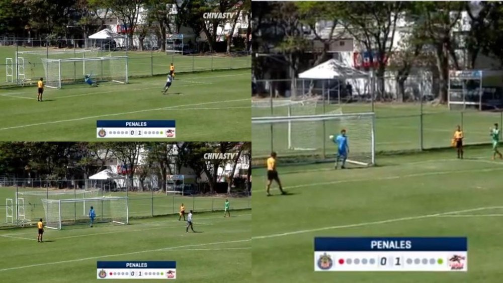 Ocurrió en un partido entre Chivas y Lobos BUAP Sub 17. Capturas/ChivasTV