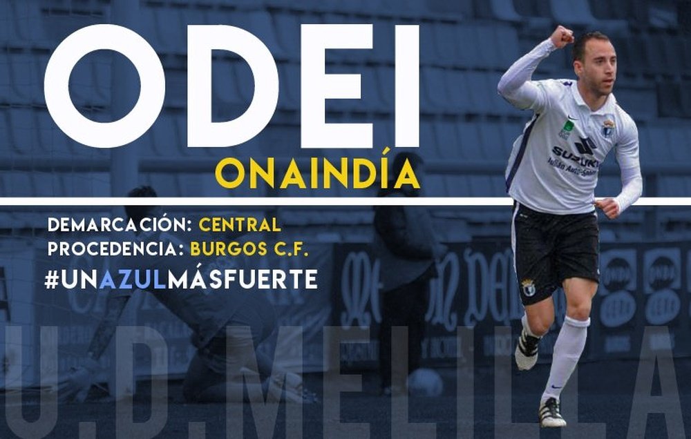 Odei Onaindia se convierte en una de las últimas incorporaciones del Melilla. UDMelilla