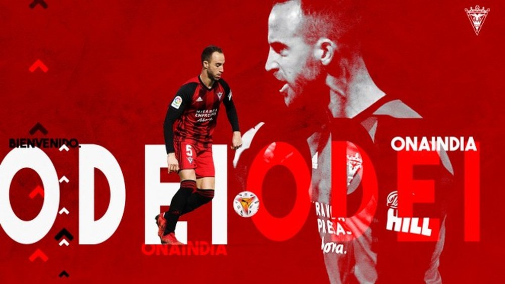 El Mirandés confirmó el regreso de Odei Onaindia. Twitter/CDMirandes