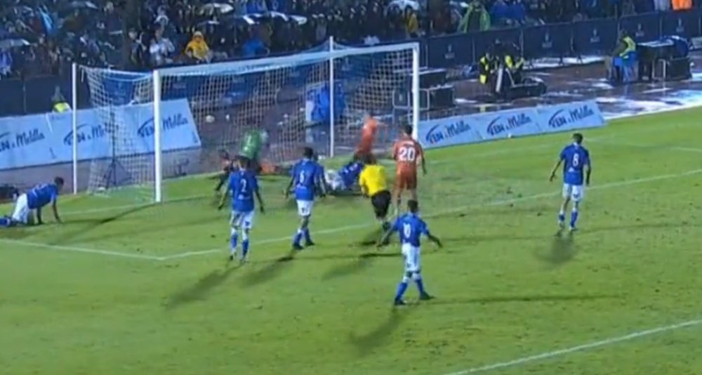 Odriozola bundled the ball in against Melilla. Captura/beINSports
