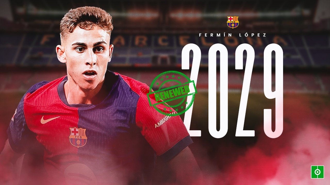 Fermin's new contract ties him to the club until 30 June 2029. Screenshot/FCBarcelona
