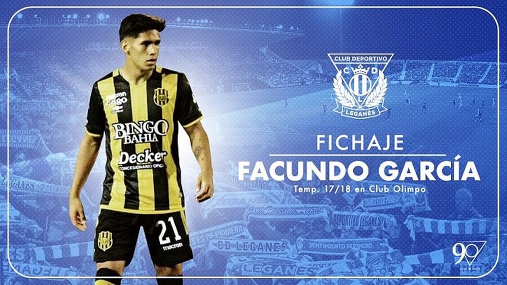 Facundo García firmó hasta 2023. Twitter/CDLeganes