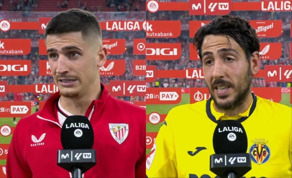 Sancet y Parejo se contradijeron tras el Athletic-Villarreal. Capturas/Movistar