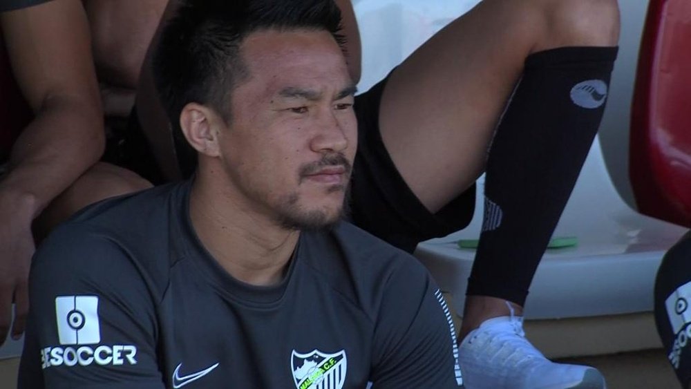 Okazaki, uno más en Algeciras. Twitter/ÁreaMalaguista