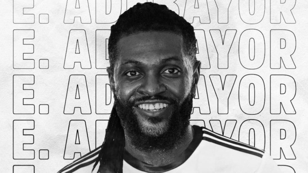 Adebayor, nuevo jugador de Olimpia. twitter/elClubOlimpia
