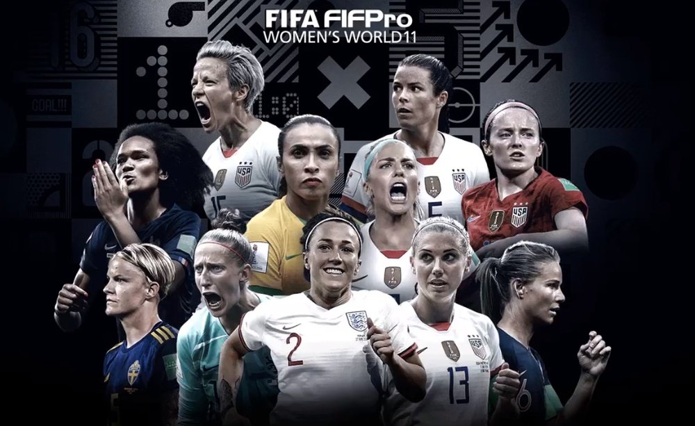 Le XI FiFPro féminin de l'année 2019. Twitter/FIFA_com