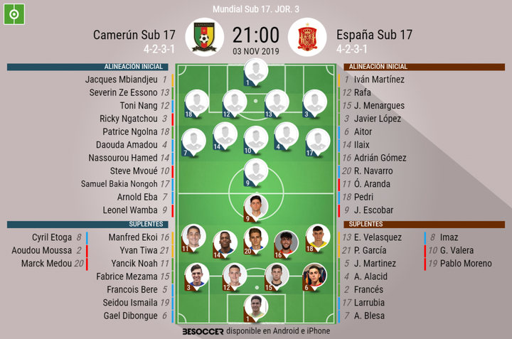 Así seguimos el directo del Camerún Sub 17 - España Sub 17