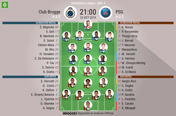 Así seguimos el directo del Club Brugge - PSG
