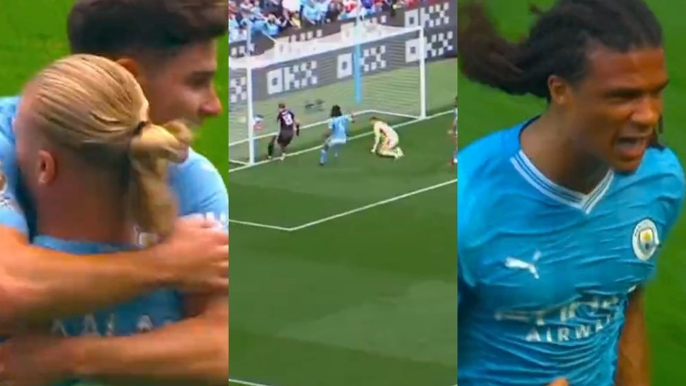 A lot has happened in the first period of Man City's match against Fulham. Screenshots/DAZN