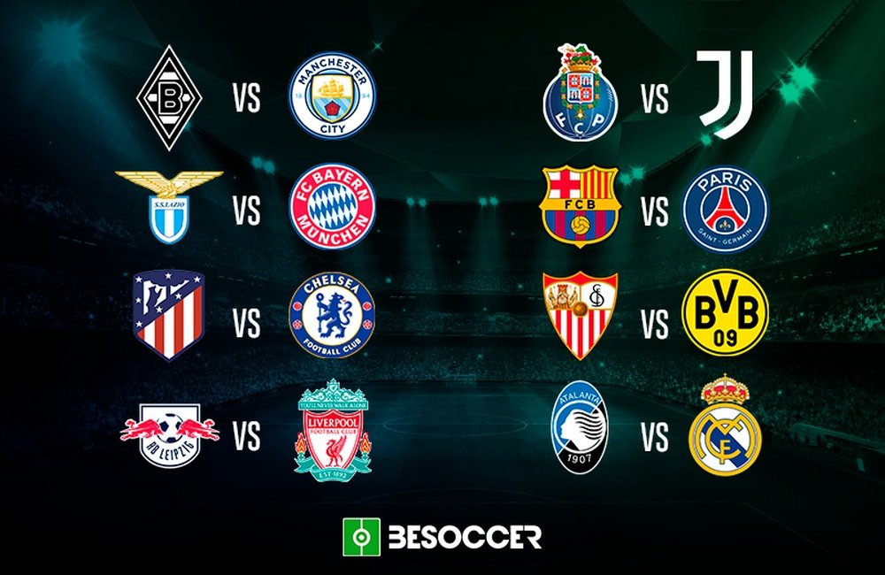 Estes são os duelos das oitavas de final da Champions League 2020-21. BeSoccer