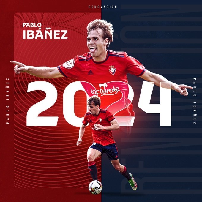 Pablo Ibáñez renueva con Osasuna y su cláusula sube a 25 millones