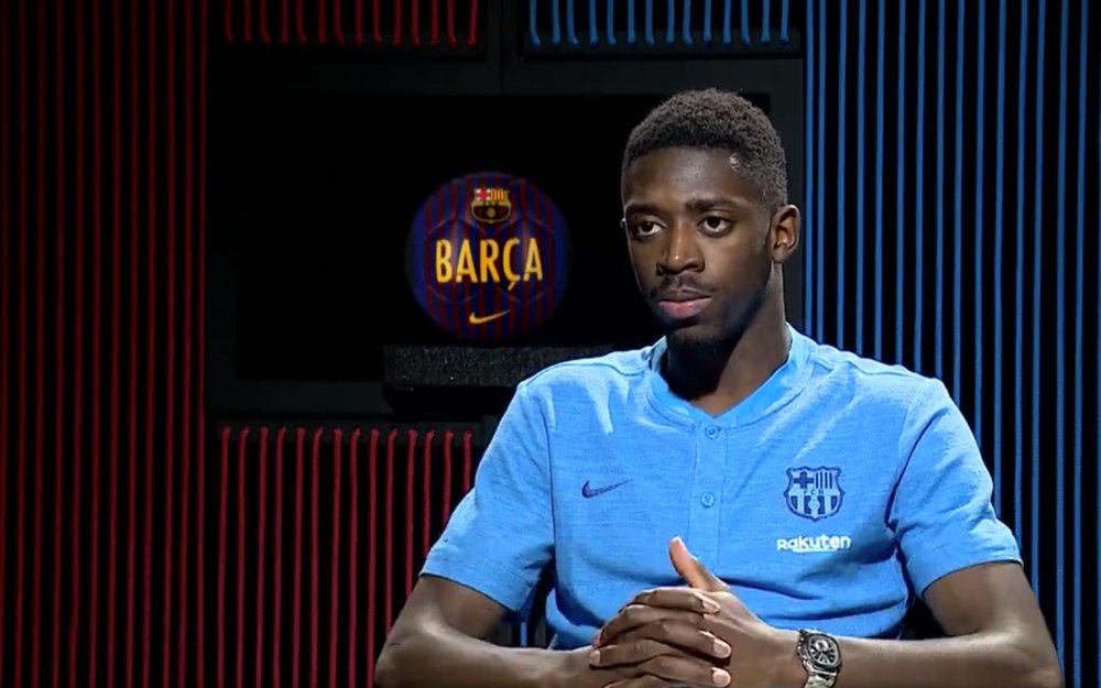 Dembélé a donné une interview pour son club. Capture/BarçaTV