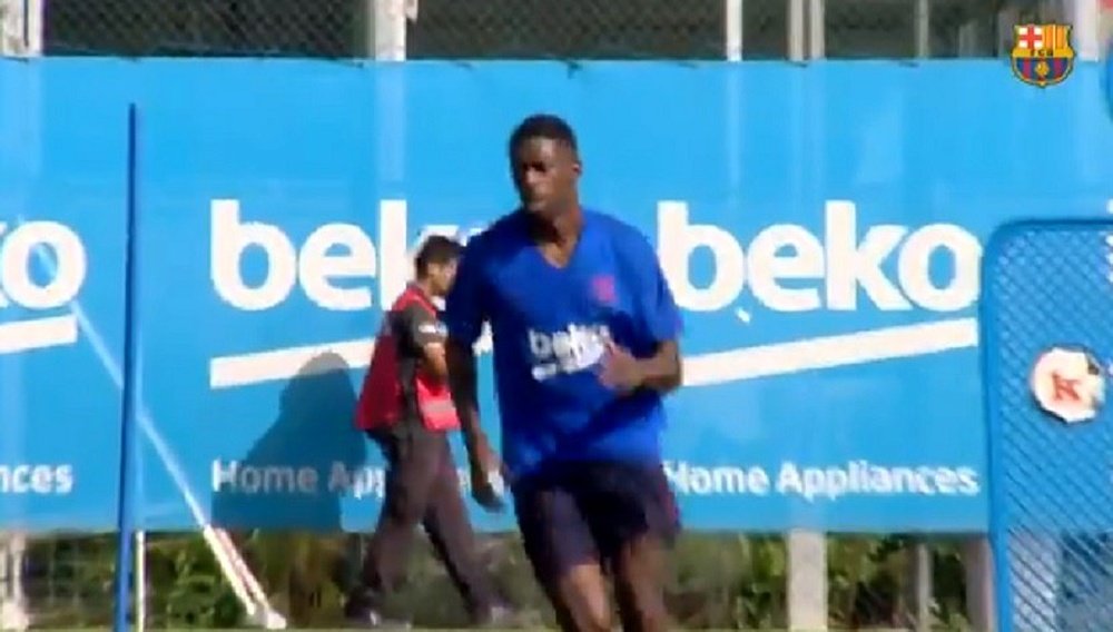 Dembélé inicia treinamentos uma semana antes. Captura/FCBarcelona