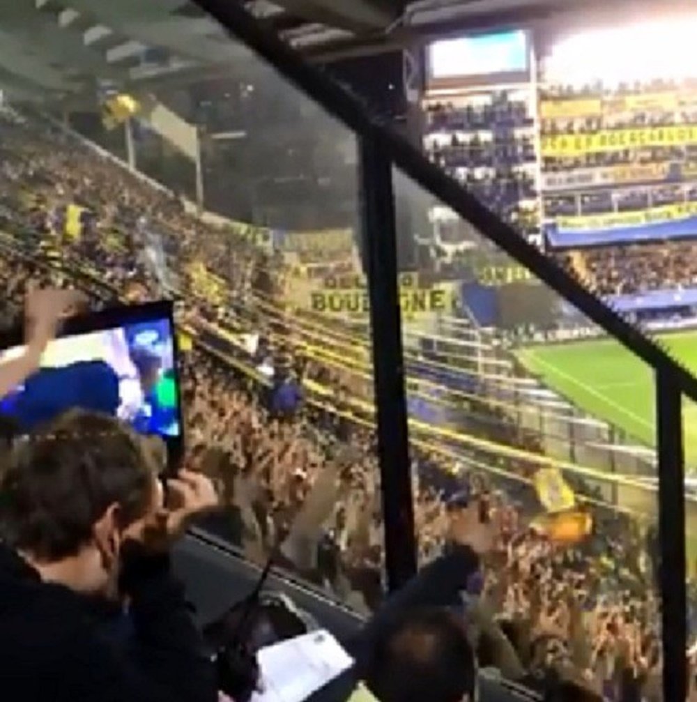 Ovación a Wilmar Barrios en el Boca Juniors-Cruzeiro. Captura