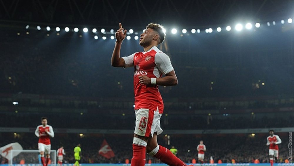 Oxlade-Chamberlain scored two goals against Reading in the EFL Cup. ArsenalFC