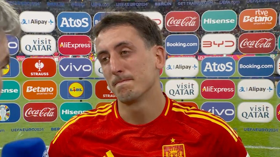 Oyarzabal clinched Spain's fourth Euro title with an 86th-minute goal. Screenshot/RTVE1