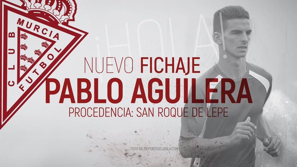 Pablo Aguilera refuerza el ataque del Real Murcia. RealMurciaCFSAD