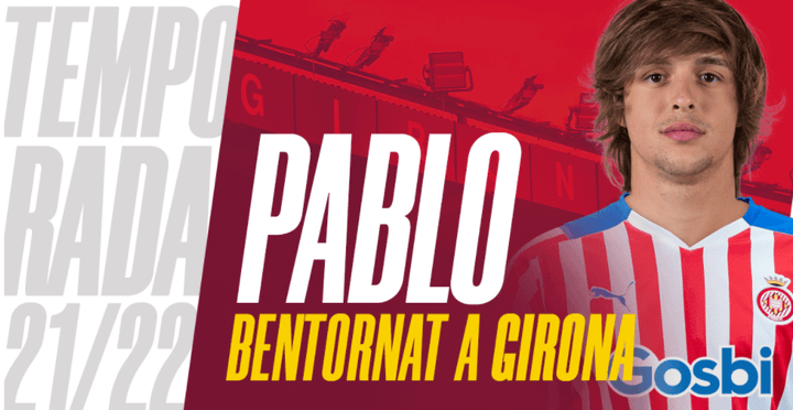 Pablo Moreno regresa al Girona tras la marcha de Gumbau