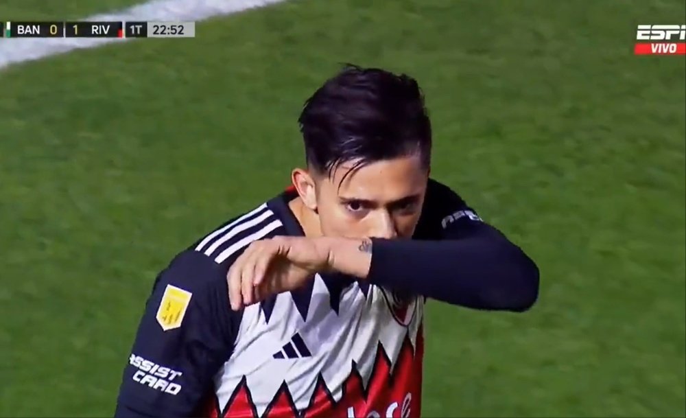 Pablo Solari marcó para River Plate. Captura/ESPN