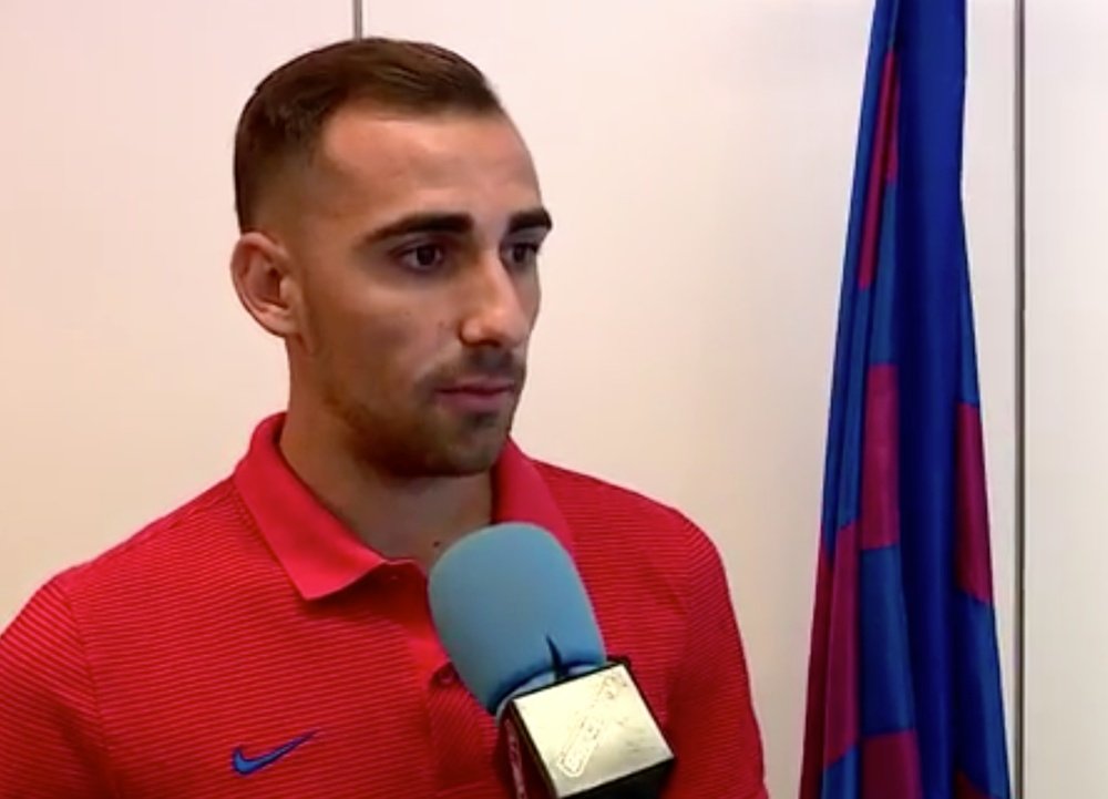 Paco Alcácer, en su primera entrevista como jugador del Barcelona. FCBarcelona