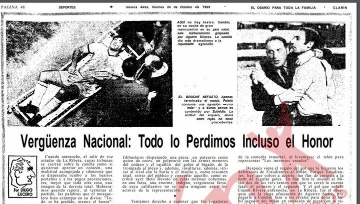 La "vergüenza nacional" de la Intercontinental '69: tres jugadores fueron a la cárcel
