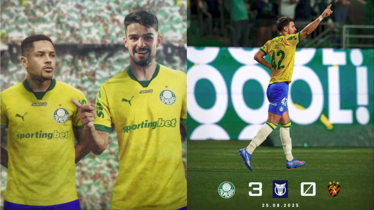 Com dois gols de José Manuel “Flaco” López e um de Gustavo Gómez, o Palmeiras venceu nesta segunda-feira o Sport Recife por 3 a 0 e chegou aos 42 pontos, ocupando a segunda colocação do Campeonato Brasileiro, atrás apenas do Flamengo, na 21ª rodada.
