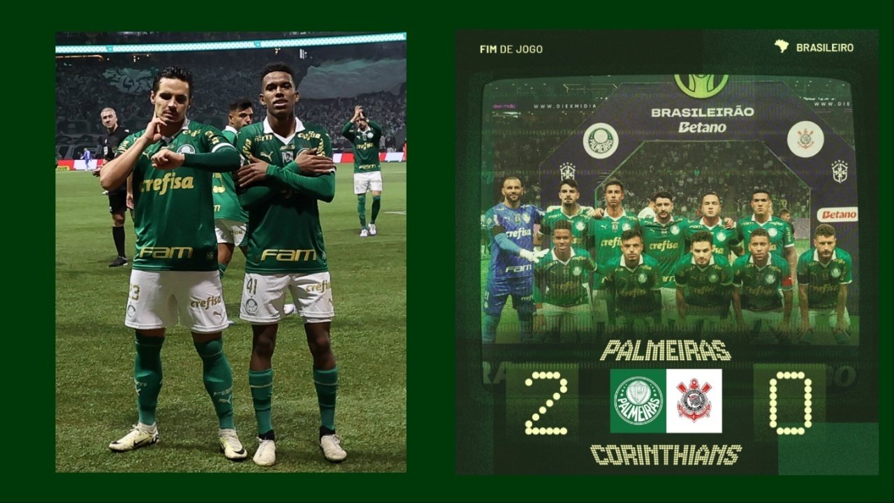 Palmeiras vence o Corinthians e fica a um ponto do líder Flamengo