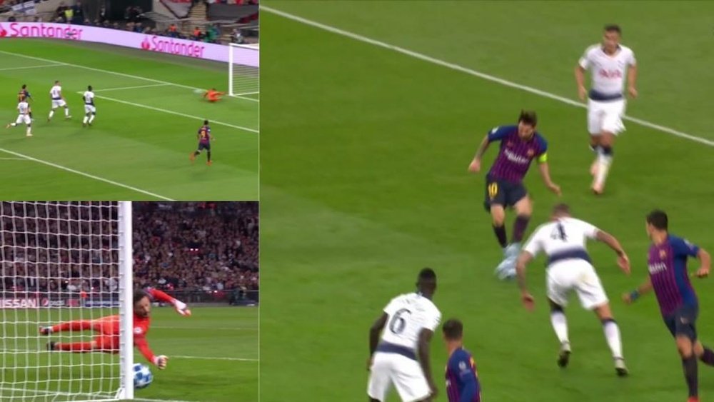 Messi makes it 3-1 to Barcelona. Captura/Movistar