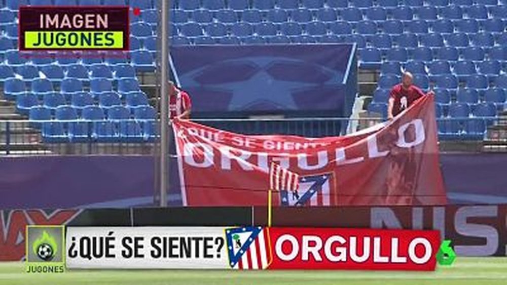 El Atlético de Madrid contestará al tifo del Madrid. AFP