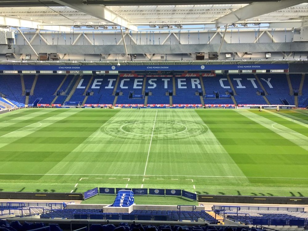 El césped del King Power Stadium luce un aspecto precioso. Twitter