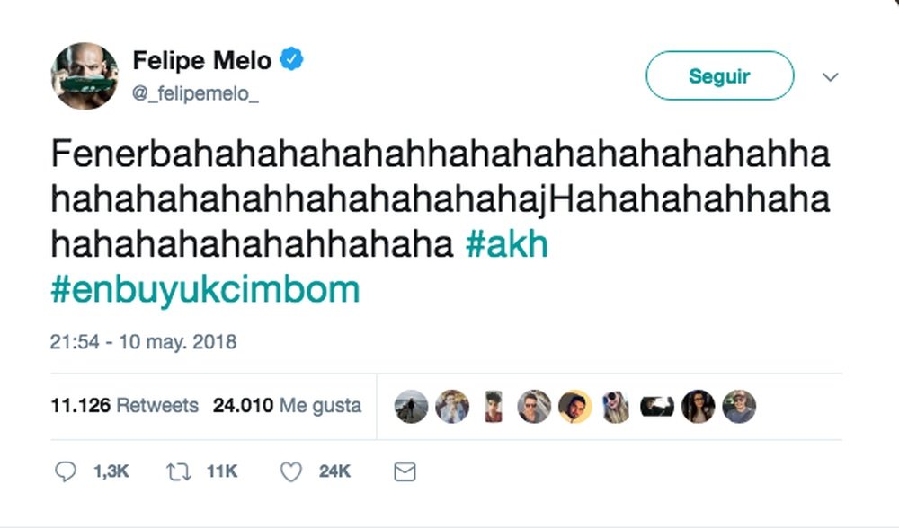 Felipe Melo en estado puro. Twitter