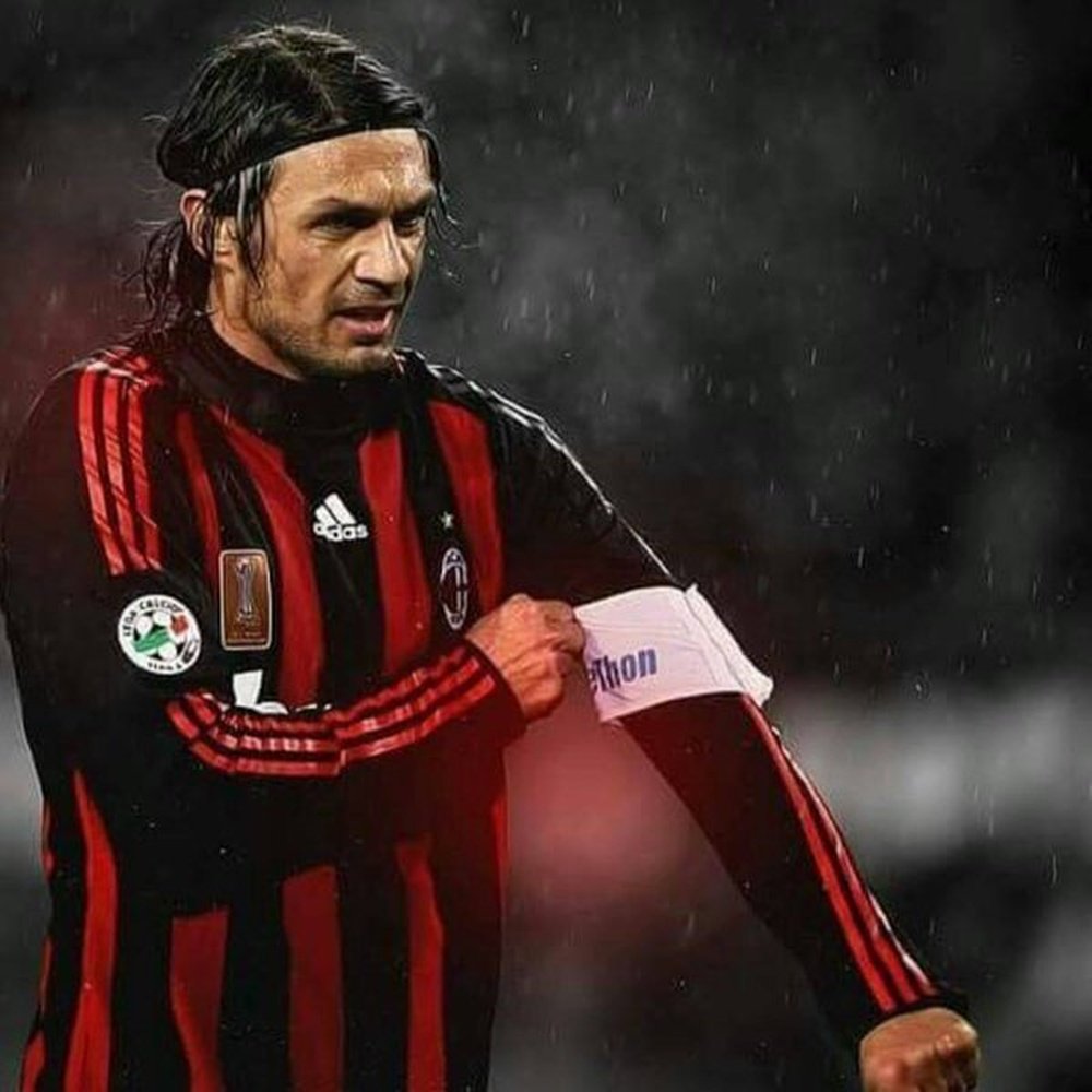 Paolo Maldini during his playing days at Milan. Twitter