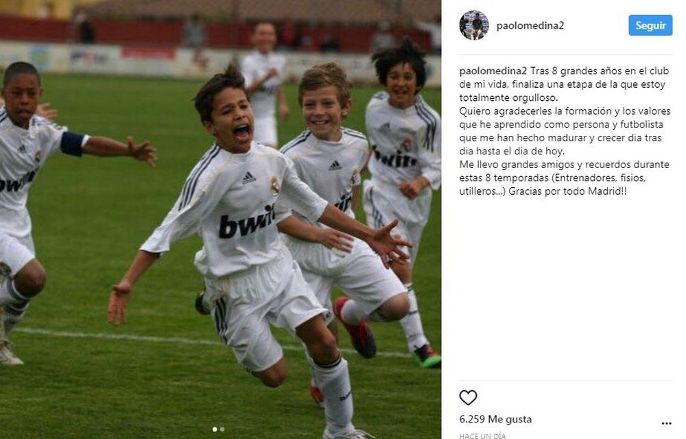 Paolo Medina se despidió del Real Madrid. PaoloMedina2