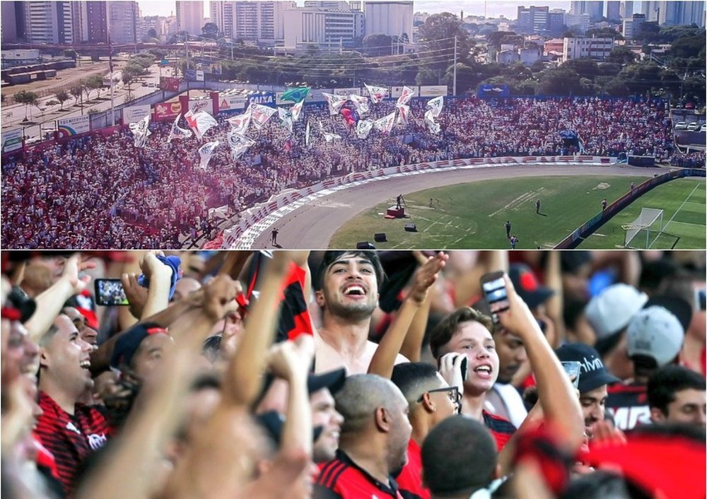 Paraná e Flamengo se enfrentam pela 30ª rodada do Campeonato Brasileiro. Collage/Twitter
