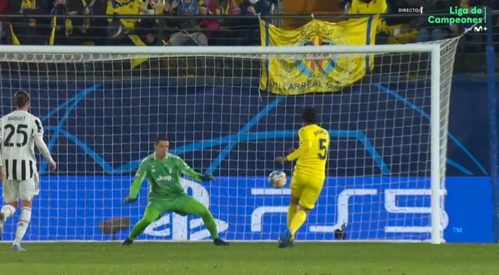 Parejo levels for Villarreal. Screenshot/Movistar