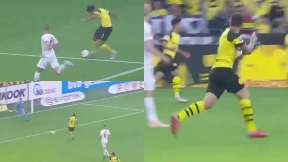 Sancho was at it again against Augsburg. Screenshot/beINSports