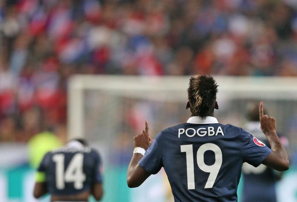 Paul Pogba, en un partido con la Selección Francesa. FFF