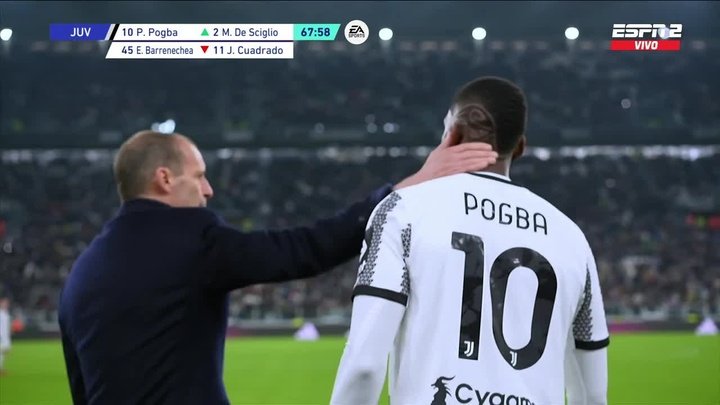 Pogba redebutó en la Juve tras siete meses de lesión