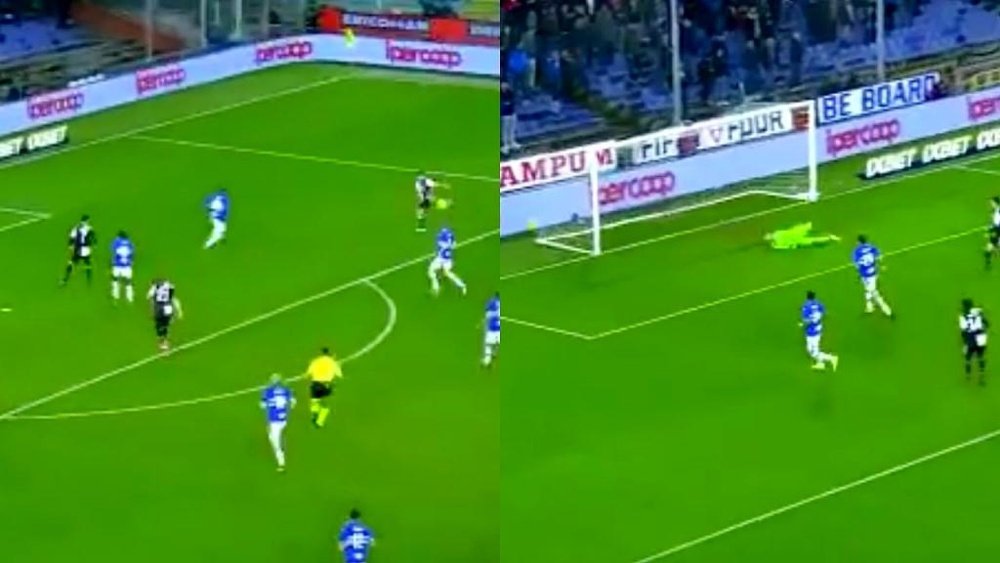 La belle volée de Dybala contre la Sampdoria. Captures/Movistar+LigadeCampeones
