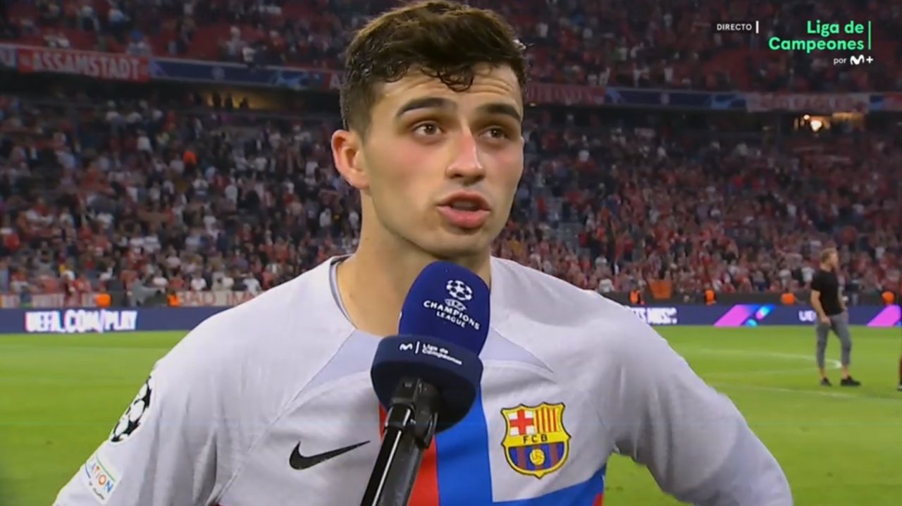 Pedri rued Barcelona's missed opportunities. Screenshot/MovistarLigadeCampeones