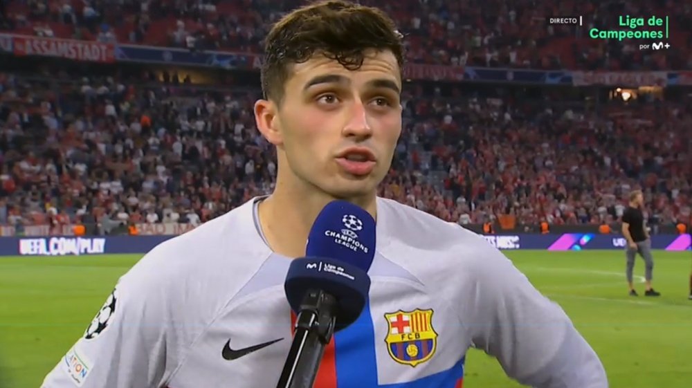 Pedri rued Barcelona's missed opportunities. Screenshot/MovistarLigadeCampeones