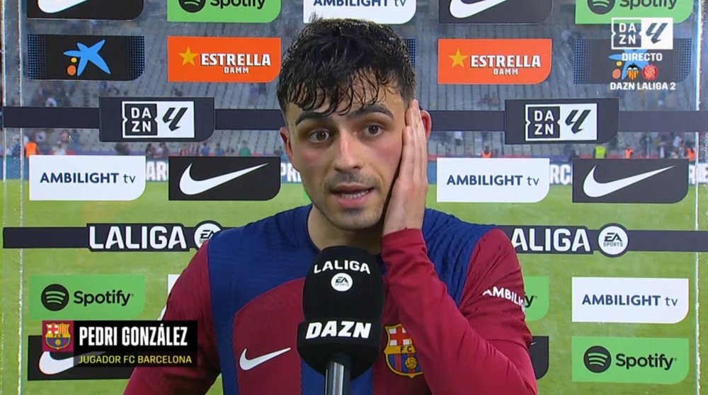 Pedri Gonzalez assessed Barcelona's 2023/24 campaign. Screenshot/DAZN