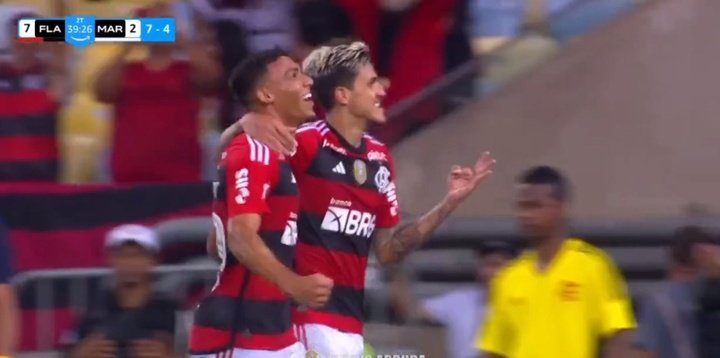Flamengo, puro show: 8 goles, póker de Pedro y 2, gracias a Vidal