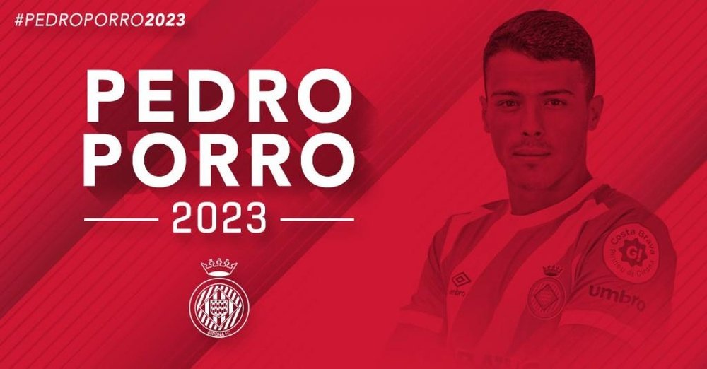 Pedro Porro renueva con el Girona hasta 2023 un día después de su debut. Twitter/GironaFC