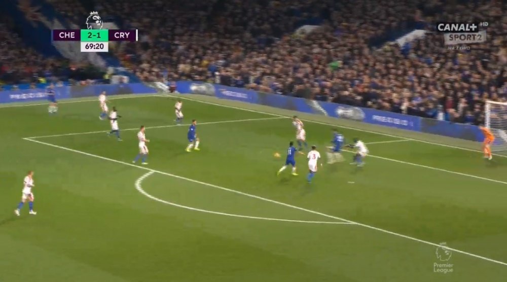 Pedro scored Chelsea's third against Crystal Palace. Captura/CanalSport2