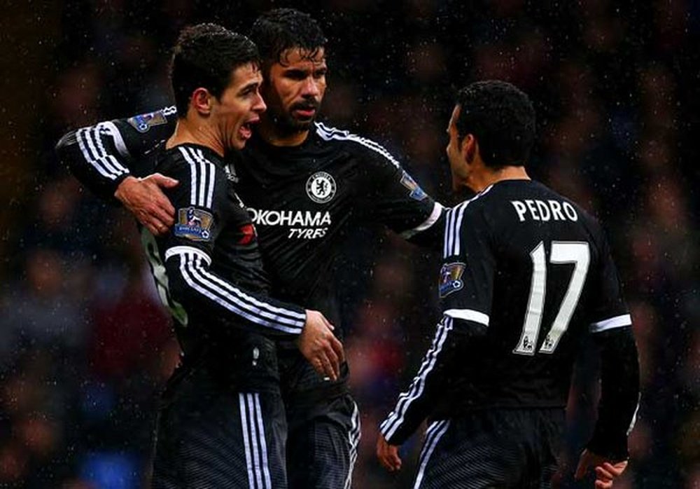 Pedro y Diego Costa, durante un partido con el Chelsea. Twitter