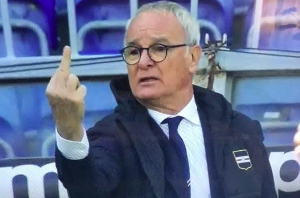Ranieri was fuming with Candreva. Screenhsot/MovistarLigadeCampeones