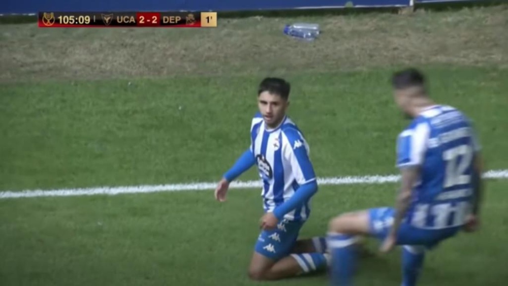 Peke debutó con el Deportivo de la Coruña. Captura/Footters