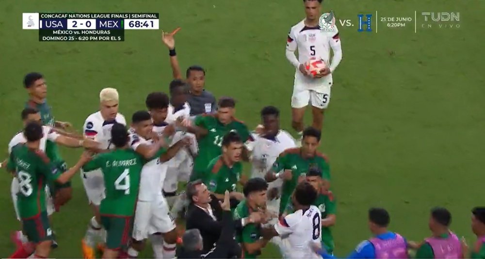 Pulisic scored twice as the United States beat Mexico 3-0. Screenshot/TUDN